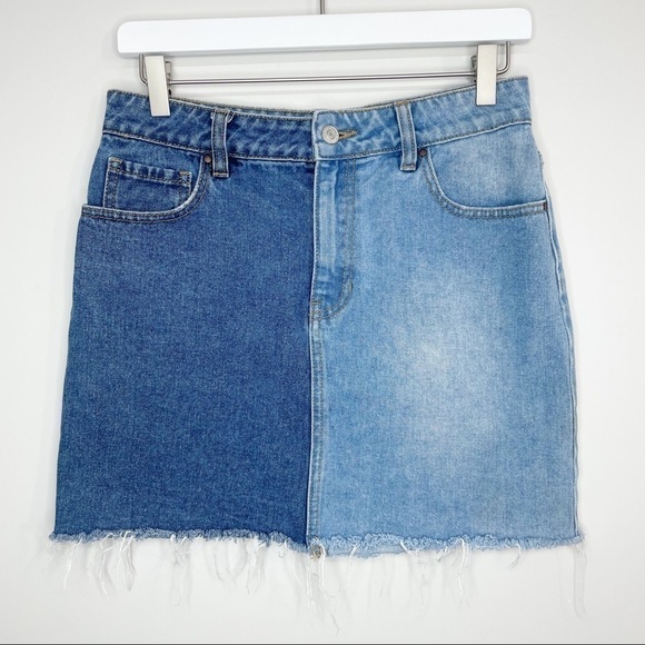 Pacsun Color block Mini Denim Skirt Size 26 - Picture 2 of 6